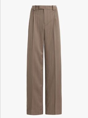 Favorite Daughter Favorite Pants Brown Macchiato Pinstripe, Wide Leg Trousers 10